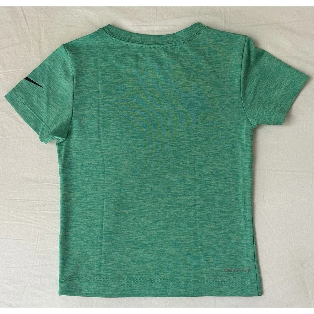 Nike Dri-FIT T-Shirt Boys Size 4 Toddler Green Logo Short Sleeve NWOT